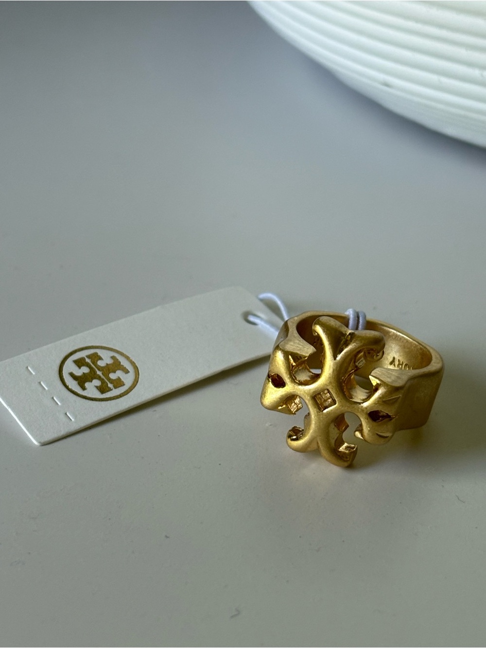 Tory Burch Double Miller T Ring size 7 NWOT